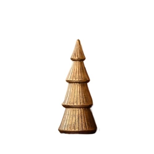 Weihnachtsbaum Künstlich Holz-Weihnachtsbaum, Tisch-Baumstatue, Holz-Schreibtisch-Herzstück, Heimdekoration für Zuhause Büro(Gold,20cm) von XHZMDWOU