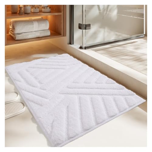 XHZMDWOU Fußmatte Innen Badezimmer-Fußmatten, Eingangstürmatten, Wohnzimmer-Schlafzimmer-Eingangs-Fußmatten Fußabtreter Für Eingang(White,60x90cm) von XHZMDWOU