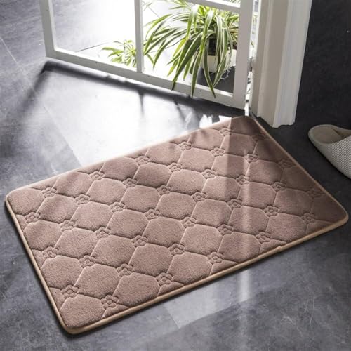XHZMDWOU Fußmatte Innen Badezimmerteppiche, rutschfeste Badematte, Wasserabsorbierender Und Maschinenwaschbarer Badteppich Fußabtreter Für Eingang(E,80x100cm(31x39)) von XHZMDWOU