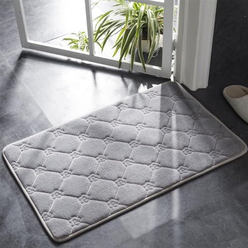 XHZMDWOU Fußmatte Innen Badezimmerteppiche, rutschfeste Badematte, Wasserabsorbierender Und Maschinenwaschbarer Badteppich Fußabtreter Für Eingang(I,80x100cm(31x39)) von XHZMDWOU