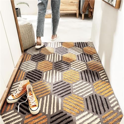 XHZMDWOU Fußmatte Innen Eingangsteppich-Fußmatten, rutschfeste Gummiunterseite, Flache Eingangsteppiche, Saugfähig Fußabtreter Für Eingang(A,90x150cm(35x55inch)) von XHZMDWOU
