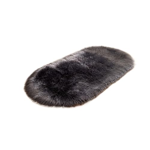 XHZMDWOU Fußmatte Innen Fußmatten, Flauschige Spielmatte, Schlafzimmer-Fußmatten, Weich for Sofa, Boden Oder Wohnzimmer Fußabtreter Für Eingang(Black,40x60cm) von XHZMDWOU