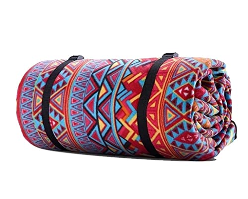 XHZMDWOU Picknickdecke, Picknickmatte, tragbare Picknickdecke mit Griff, wasserdichte Rückseite, faltbare Matte für Familiencamping auf Gras, Stranddecke, Zelt, Teppich, D, 200 x 200 cm von XHZMDWOU