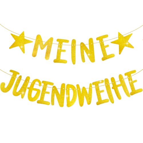 Meine Jugendweihe Girlande, Jugendweihe Deko Gold, Hängende Girlande Deko, Jugendweihe Banner für Junge und Mädchen von XIABYAYU