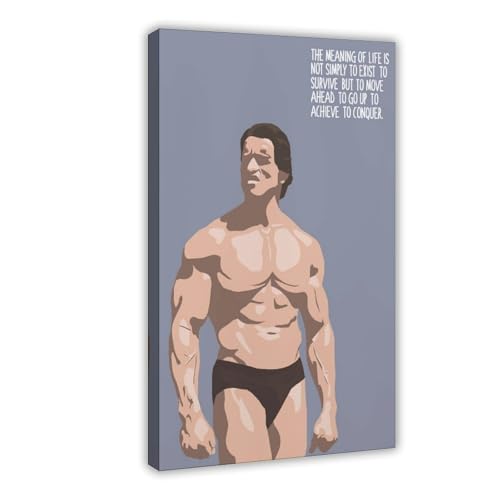XIAGN Arnold Schwarzenegger Zitat Poster (1) Leinwandposter Schlafzimmer Dekor Landschaft Büro Zimmer Dekor Geschenk 60 x 90 cm von XIAGN