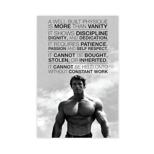 XIAGN Arnold Schwarzenegger Zitat-Poster (3) Leinwand-Poster, Wandkunst, Dekordruck, Bild Gemälde für Wohnzimmer, Schlafzimmer, Dekoration, 30 x 45 cm von XIAGN