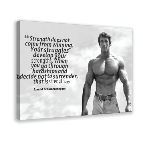 XIAGN Arnold Schwarzenegger Zitat Poster Leinwand Poster Schlafzimmer Dekor Landschaft Büro Zimmer Dekor Geschenk 20 x 30 cm von XIAGN