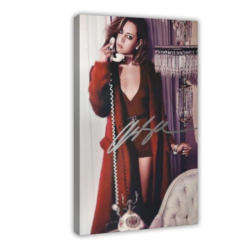 XIAGN Aubrey Plaza Autogramm-Poster (2) Leinwand-Poster, Wandkunst, Dekordruck, Bild Gemälde für Wohnzimmer, Schlafzimmer, Dekoration, 40 x 60 cm von XIAGN