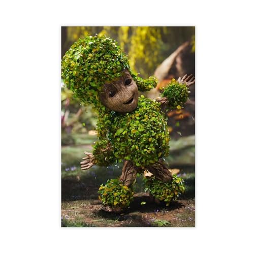 XIAGN Baby-Groot-Poster (4) Leinwand-Poster, Schlafzimmerdekoration, Landschaft, Büro, Raumdekoration, Geschenk, 50 x 75 cm von XIAGN