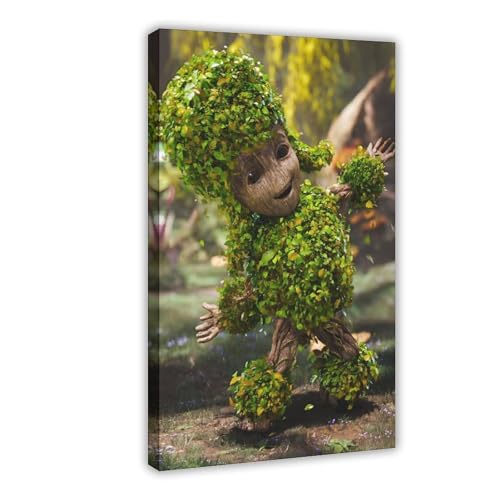 XIAGN Baby-Groot-Poster (4) Leinwand-Poster, Schlafzimmerdekoration, Landschaft, Büro, Raumdekoration, Geschenk, 50 x 75 cm von XIAGN