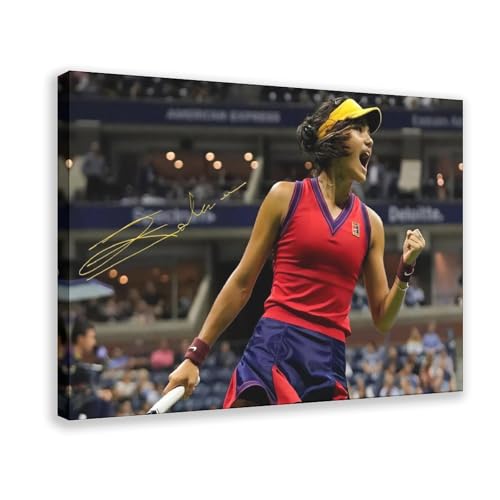 XIAGN Emma Raducanu Autogramm 1 Leinwandposter Schlafzimmer Dekor Landschaft Büro Zimmer Dekor Geschenk 40 x 60 cm von XIAGN