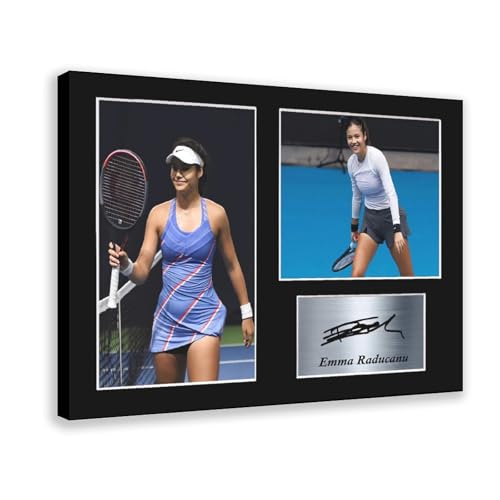XIAGN Emma Raducanu Autogramm auf Leinwand, Poster, Schlafzimmer, Dekoration, Landschaft, Büro, Raumdekoration, Geschenk, 40 x 60 cm von XIAGN