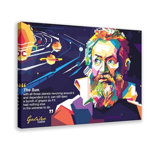XIAGN Galileo Galilei Kunstposter auf Leinwand, Poster, Wandkunst, Dekordruck, Bild Gemälde für Wohnzimmer, Schlafzimmer, Dekoration, 60 x 90 cm von XIAGN