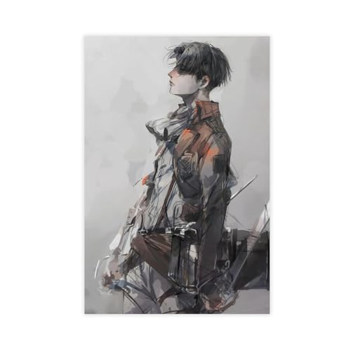 XIAGN Levi Ackerman-Poster (1) Leinwand-Poster, Schlafzimmerdekoration, Landschaft, Büro, Raumdekoration, Geschenk, 60 x 90 cm von XIAGN