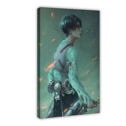 XIAGN Levi Ackerman-Poster (4) Leinwand-Poster, Schlafzimmerdekoration, Landschaft, Büro, Raumdekoration, Geschenk, 40 x 60 cm von XIAGN