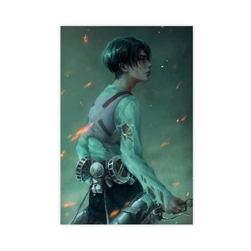 XIAGN Levi Ackerman-Poster (4) Leinwand-Poster, Schlafzimmerdekoration, Landschaft, Büro, Raumdekoration, Geschenk, 60 x 90 cm von XIAGN