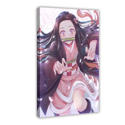 XIAGN Nezuko Kamado Anime-Poster (2) Leinwandposter Schlafzimmer Dekor Landschaft Büro Zimmer Dekor Geschenk 50 x 75 cm von XIAGN