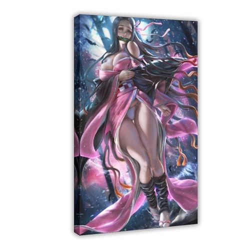 XIAGN Nezuko Kamado Anime-Poster (3) Leinwand-Poster, Schlafzimmerdekoration, Landschaft, Büro, Raumdekoration, Geschenk, 50 x 75 cm von XIAGN