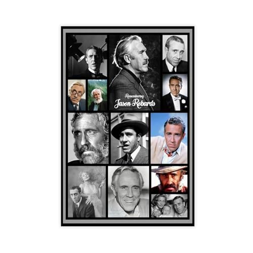 XIAGN Poster "Schauspieler Jason Robards", Leinwandposter, Wandkunst, Dekordruck, Bild, Gemälde für Wohnzimmer, Schlafzimmer, Dekoration, 50 x 75 cm, 4 Stück von XIAGN