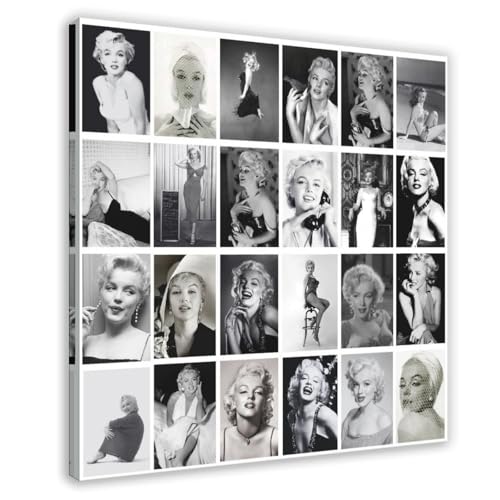 XIAGN Poster "Schauspielerin Marilyn Monroe" (2) auf Leinwand, Wandkunst, Dekordruck, Gemälde für Wohnzimmer, Schlafzimmer, Dekoration, 70 x 70 cm von XIAGN