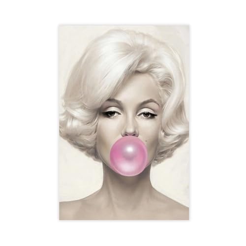 XIAGN Poster "Schauspielerin Marilyn Monroe" (4) auf Leinwand, Wandkunst, Dekordruck, Gemälde für Wohnzimmer, Schlafzimmer, Dekoration, 50 x 75 cm von XIAGN