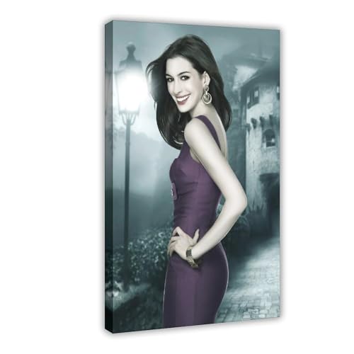 XIAGN Poster auf Leinwand, Motiv: Schauspielerin Anne Hathaway, Schlafzimmer, Landschaft, Büro, Raumdekoration, Geschenk, 60 x 90 cm, 10 Stück von XIAGN