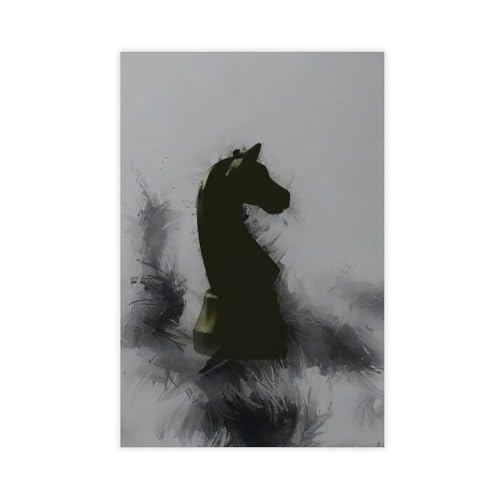 XIAGN Poster mit schwarzem Schachritter, Leinwand-Poster, Schlafzimmer, Dekoration, Landschaft, Büro, Raumdekoration, Geschenk, 50 x 75 cm XIAGN Poster mit schwarzem Schachritter, Leinwand-Poster, Schlafzimmer, Dekoration, Landschaft, Büro, Raumdekoration, Geschenk, 50 x 75 cm von XIAGN