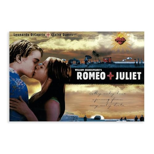 XIAGN Romeo + Julia Filmposter auf Leinwand, Schlafzimmer, Dekoration, Landschaft, Büro, Raumdekoration, Geschenk, 40 x 60 cm von XIAGN