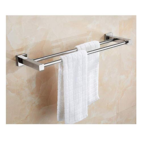 XIAJIA-Handtuchhalter Chrom Handtuchstangen Edelstahl Doppelstange Handtuchstange Bad 60cm, Handtuchhalter für Badezimmer Küchen Toilette ,wasserdicht, Bohren von XIAJIA