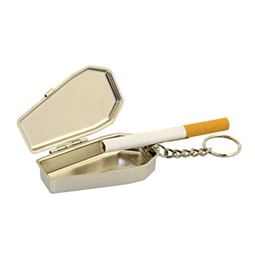 Mini Weißblech Sarg Form Taschenaschenaschenbecher Tragbarer Aschenbecher mit Deckel Reise Auto Räuchern Asche Organizer Edelstahl Aschenbecher Runde Aschenbecher Zigarette Aschenbecher mit Deckel von SUEGMO