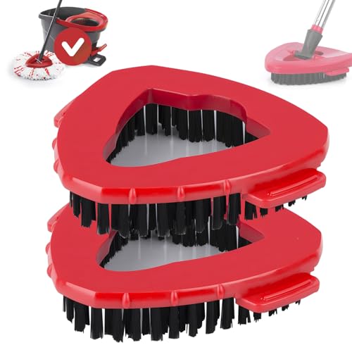 2 Stück Schrubber Kompatibel mit Vileda Turbo Spin EasyWring, Triangle Mop Spin Mop Kopf Ersatz Multifunktionsbürstenkopf Bodenwischer Scheuerbürste für Badezimmer und Küchenfliesen von XIANGBIN