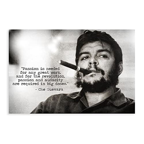 Che Guevara Celebrity Zitate Retro Dekoration 12 Leinwand Poster Wandkunst Dekor Druck Bild Gemälde für Wohnzimmer Schlafzimmer Dekoration ungerahmt: 60 x 90 cm von XIANGJIAO