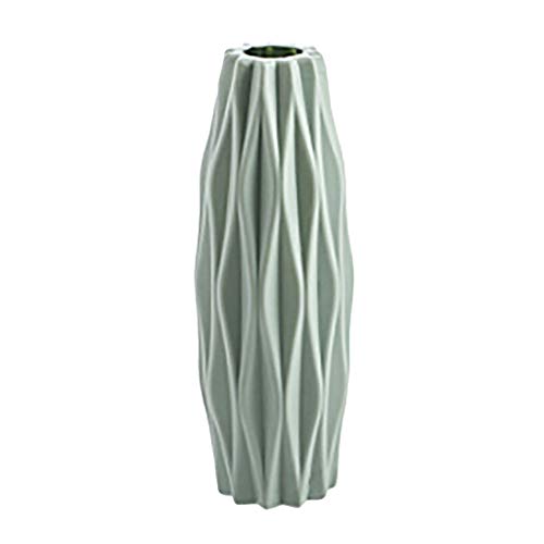 Dekorative hochwertige tropfenfeste Vase Tischvase Nachahmung Keramik Blume getrocknete Vasendekoration, Küchen- und Wohnzimmerdekoration Kunststoffvase (Green) von XIANGJIAO