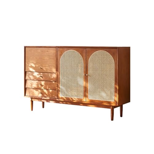 XIANGJL-888 Sideboard-Buffetschrank mit Stauraum Massivholz Rattan Sideboard Wohnzimmer Lagerschrank Eingangsbereich Speisekammer Schrank Unterschrank XIANGJL-888 Sideboard-Buffetschrank mit Stauraum Massivholz Rattan Sideboard Wohnzimmer Lagerschrank Eingangsbereich Speisekammer Schrank Unterschrank von XIANGJL-888