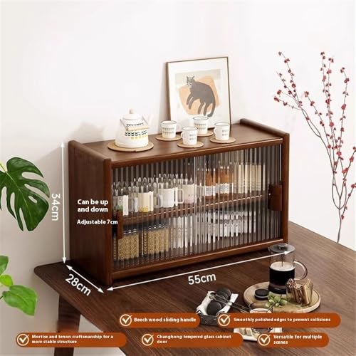 XIANGJL-888 Sideboard-Buffetschrank mit Stauraum Walnuss Massivholz Esstisch Teeservice Rack Desktop Kaffeetasse Rack Platzierung Schrank Lagerregal Unterschrank von XIANGJL-888