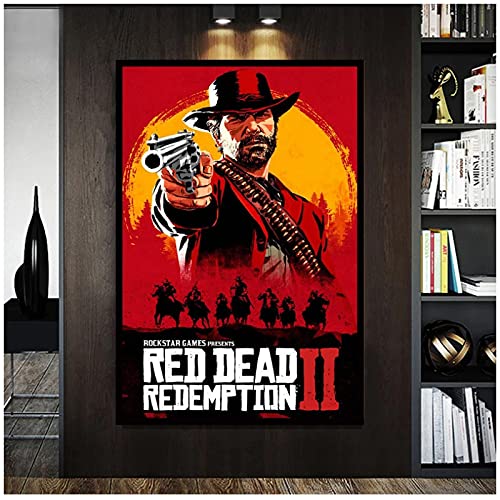 XIANGLL Red Dead Redemption Spiel Poster Wandkunstdruck Malerei Tapete Dekoration Malerei Für Wohnzimmer Zimmer Hause Druck Auf Leinwand-50X70Cm Kein Rahmen von XIANGLL