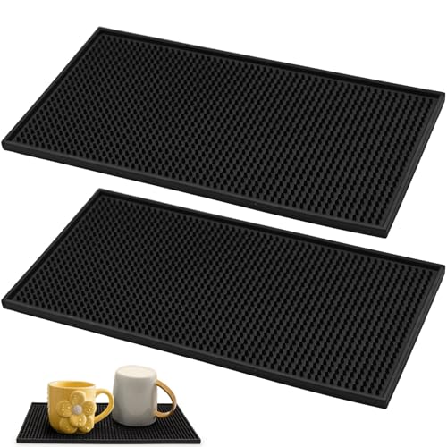 XIANGLONGY 2 Stück Gummi Barmatte, 30 x 15 cm Abtropfmatte Geschirr, Hitzebeständiges Rutschfestes Abtropfmatte Schwarz für Bar Küche Café Restaurants Theke XIANGLONGY 2 Stück Gummi Barmatte, 30 x 15 cm Abtropfmatte Geschirr, Hitzebeständiges Rutschfestes Abtropfmatte Schwarz für Bar Küche Café Restaurants Theke von XIANGLONGY