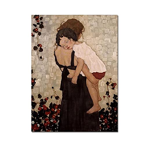 Berühmte Mutter und Sohn von Gustav Klimt Poster und Druck Wandkunst Bild Abstraktes Leinwandbild für Wohnzimmerdekoration 80 x 128 cm Rahmenlos Berühmte Mutter und Sohn von Gustav Klimt Poster und Druck Wandkunst Bild Abstraktes Leinwandbild für Wohnzimmerdekoration 80 x 128 cm Rahmenlos von XIANGMAN