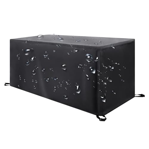 Abdeckung für Gartenmöbel im Freien 145x115x90cm(LxWxH) Schwarz Multi Größe Abdeckhaube Schutzhülle Abdeckplane für Gartenmöbel Möbelsets mit Zugkordel Wasserdicht Oxford-Gewebe Rechteckig von XIANGPEIFBH