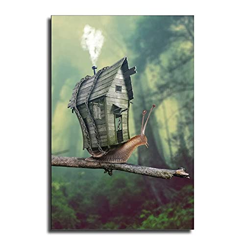 Schnecke Kreatives Bild Leinwand Kunst Poster und Wandkunst Bild Druck Moderne Familie Schlafzimmer Dekor Poster Kunstwerk 50x70cm (20x28inch) Innenrahmen von XIANGPEIFBH