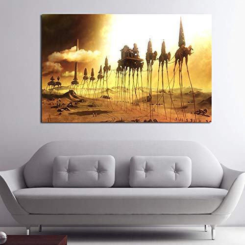 XIANGPEIFBH Surreale abstrakte Wandkunst auf Leinwand, Gemälde, Karawane, Salvador Dali, Poster und Drucke, Wandkunstbild für Wohnzimmerdekoration, 70 x 125 cm, Innenrahmen XIANGPEIFBH Surreale abstrakte Wandkunst auf Leinwand, Gemälde, Karawane, Salvador Dali, Poster und Drucke, Wandkunstbild für Wohnzimmerdekoration, 70 x 125 cm, Innenrahmen von XIANGPEIFBH