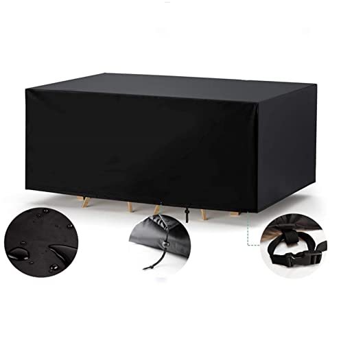 XIANGPEIFBH Abdeckplane für Gartenmöbel 150x150x100cm Schwarz Wasserdichtes Schutzhülle Gartentischabdeckung Möbelsets Wasserdichtes 420 Oxford-Gewebe Staubdicht Winddicht UV-Beständiges von XIANGPEIFBH