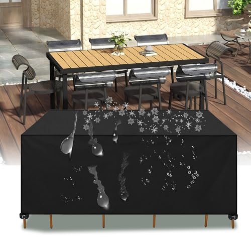 XIANGPEIFBH Abdeckung Gartenmöbel Winterfest 135x135x100cm(LxWxH) 420D Oxford Gewebe Regenschutz Staubfest, Wasserdicht Winddicht, Vollständige Abdeckung und Schutz für alle Jahreszeiten von XIANGPEIFBH