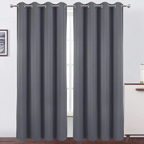 XIANGPEIFBH Graue Verdunkelungsvorhänge – Grauer Fenstervorhang für Wohnzimmer und Schlafzimmer. Verdunkelungsvorhänge für Schlafzimmer und Wohnzimmer 66(W) x(H) 180cmx2pcs von XIANGPEIFBH
