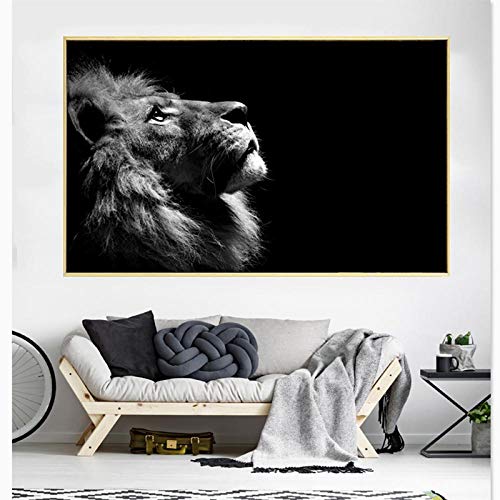 XIANGPEIFBH Große Größe Schwarz-Weiß-Löwe Malerei Leinwand drucken Poster Wandbilder für Wohnzimmer Moderne Dekoration Bilder 70x120cm Ungerahmt XIANGPEIFBH Große Größe Schwarz-Weiß-Löwe Malerei Leinwand drucken Poster Wandbilder für Wohnzimmer Moderne Dekoration Bilder 70x120cm Ungerahmt von XIANGPEIFBH