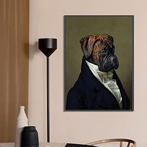 Renaissance Tier Hund Portraits Wandkunst Leinwand Poster Druck Bild Home Wohnzimmer Dekoration Malerei Kunstwerk 30x40cm (12 "x 16") Ungerahmt von XIANGPEIFBH