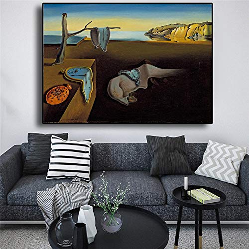 XIANGPEIFBH Salvador Dali Leinwand Gemälde Die Beständigkeit der Erinnerung Uhren Poster und surrealer Druck Wandkunst Bilder für Wohnkultur 20x30cm (8x12inch) Mit Rahmen von XIANGPEIFBH