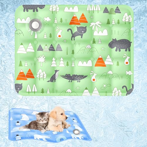 XIANGSHI Pet Cooling Mat for Dogs Cats, 2025 New Dog Cooling Mat Indoor & Outdoor, Washable and Portable PetCooling Pad for Dogs, Ice Bed Suitable for All Types of Pets (Color-C,L(19.7 * 23.6in)) von XIANGSHI