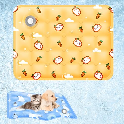 XIANGSHI Pet Cooling Mat for Dogs Cats, 2025 New Dog Cooling Mat Indoor & Outdoor, Washable and Portable PetCooling Pad for Dogs, Ice Bed Suitable for All Types of Pets (Color-D,S(11.8 * 15.7in)) von XIANGSHI