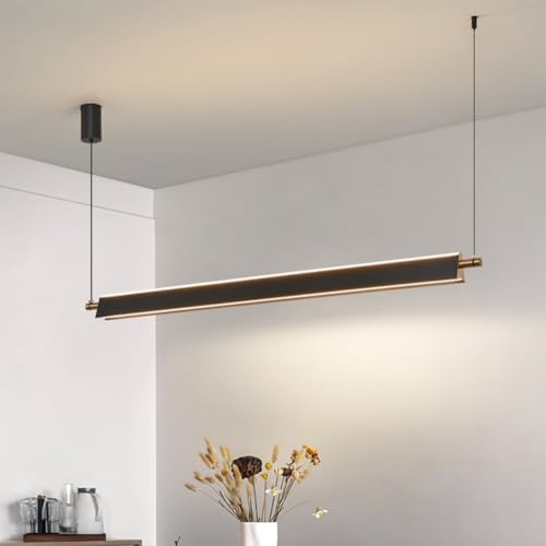 Esszimmerlampe Dimmbare LED Pendelleuchte schwarz Moderne Hängeleuchte mit Fernbedienung Pendellampe linear Design höhenverstellbar Esstischlampe hängend Lampe für Esstisch Esszimmer Küche (90cm) Esszimmerlampe Dimmbare LED Pendelleuchte schwarz Moderne Hängeleuchte mit Fernbedienung Pendellampe linear Design höhenverstellbar Esstischlampe hängend Lampe für Esstisch Esszimmer Küche (90cm) von XIANHE